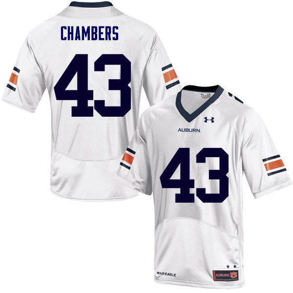 Men Auburn Tigers #43 Cedric Chambers College Football Jerseys Sale-White